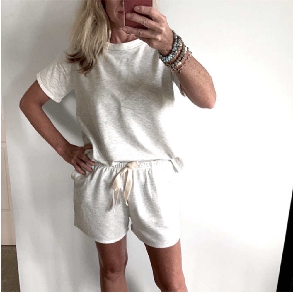Light Heather Grey Top & Shorts Lounge Set - Picture 2 of 10